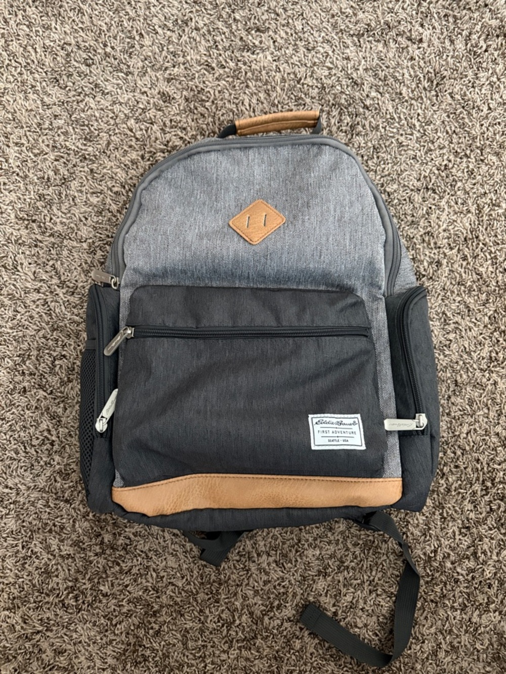 Eddie Bauer Two-Tone Gray & Black Diaper Bag